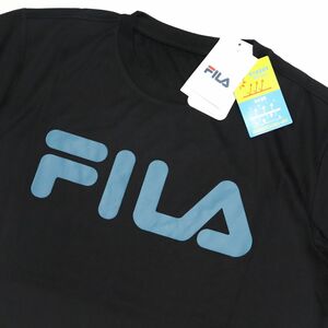 ●送料390円可能商品 フィラ FILA 新品 メンズ 吸水速乾 ドライ UVCUT スポーツ 半袖 Tシャツ 黒 Lサイズ [412354-BK-L]一 三 弐★QWER