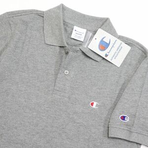 * postage 390 jpy possibility commodity Champion CHAMPION new goods men's sport cotton polo-shirt with short sleeves ash M size [71237004-070-M] three .*QWER