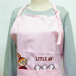 * Moomin MOOMIN little mii new goods lovely ... embroidery with pocket neck .. type apron pink [MOOMINA-PNK1N] one ACC*QWER*