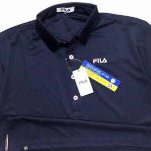 ●送料390円可能商品 フィラ ゴルフ FILA GOLF 新品 メンズ 吸水速乾 UVCUT 半袖 ポロシャツ 紺 M[747684-NV-M]一 三 壱★QWER QQAA-18