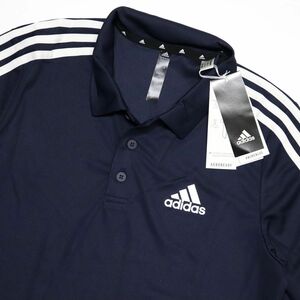 ●送料390円可能商品 アディダス ゴルフ ADIDAS GOLF 新品 メンズ ストライプス 半袖 ポロシャツ 紺 Mサイズ[H13873-M] 三 壱★QWER