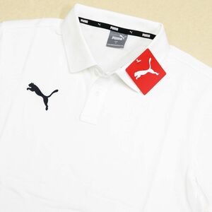 ●送料390円可能商品 プーマ PUMA 新品 メンズ シンプル ワンポイント 半袖 鹿の子 ポロシャツ 白 Mサイズ [656978041N-M] 三 壱★QWER