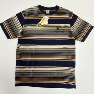 ●送料390円可能商品 ハンテン HANGTEN 新品 メンズ カジュアル ボーダーライン 半袖 Tシャツ Lサイズ [SM404-BL5-L]一 三 弐★QWER★