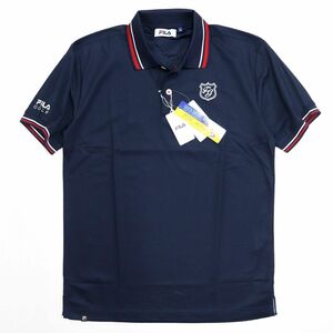 ●送料390円可能商品 フィラ FILA ゴルフ GOLF 新品 メンズ 吸汗速乾 UVCUT 半袖 ポロシャツ 紺[749674G-NV-M]一 三 壱★QWER QQAA-18