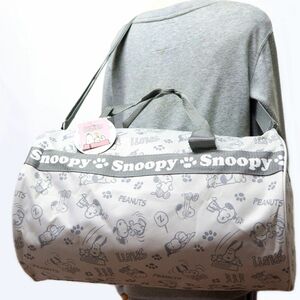 * Snoopy Peanuts SNOOPY PEANUTS new goods tube shape shoulder Boston bag duffel bag BAG ash [SNOOPY-LGY1N] one six *QWER*