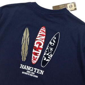 ●送料390円可能商品 ハンテン HANGTEN 新品 メンズ カジュアル バックロゴ 半袖 Tシャツ 紺 3Lサイズ [SM467K-BL5-3L] 一 三 零★QWER★