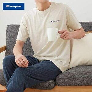 ★チャンピオン Champion 新品 メンズ 半袖 Tシャツ ロングパンツ 上下セット スーツ ルームウェア L [SETOM3053081N-L] 五 弐★QWER★