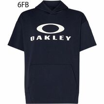 ★オークリー OAKLEY 新品 メンズ 吸汗速乾 ストレッチ 快適 スウェット 半袖 パーカー 紺 Mサイズ [FOA405142-6FB-JM] 二 壱★QWER★_画像1