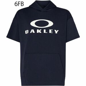 ★オークリー OAKLEY 新品 メンズ 吸汗速乾 ストレッチ 快適 スウェット 半袖 パーカー 紺 Mサイズ [FOA405142-6FB-JM] 二 壱★QWER★