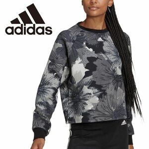 * Adidas ADIDAS new goods lady's casual total pattern print crew neck sweat sweatshirt shirt [HP0788-S] three 0 *QWER*