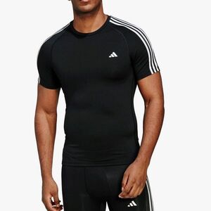 ●送料390円可能商品 アディダス ADIDAS 新品 メンズ テックフィット スリーストライプス ストレッチ 半袖 Tシャツ[HD3525-M] 三 壱★QWER