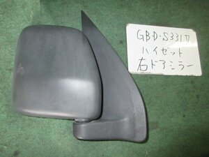 9kurudepa H24年 ハイゼット GBD-S331V 右 ドア ミラー サイド 87910-B5010 黒無塗装 [ZNo:05002954]