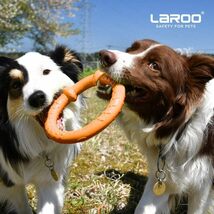 LaRooテディ犬デンタル玩具、小型犬用噛おもちゃ耐久性、ラウンドフリスビー,ストレス解消（中小犬）のペットの知能訓練用、浮遊訓練_画像2