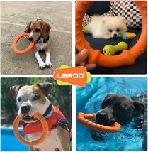 LaRooテディ犬デンタル玩具、小型犬用噛おもちゃ耐久性、ラウンドフリスビー,ストレス解消（中小犬）のペットの知能訓練用、浮遊訓練_画像7