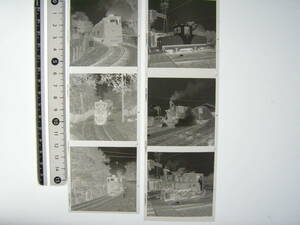 (B23)874 写真 古写真 鉄道 鉄道写真 西武 西武鉄道 西武山口線 蒸気機関車 1号 信玄号 B1 フィルム ネガ 6×6㎝ まとめて 6コマ 