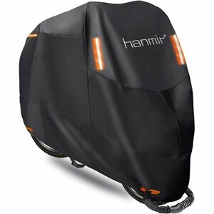 新品 Hanmir ブラック XXXL 収納バッグ付き 265㎝まで対応 300D厚手 原付カバー バイクカバー 27