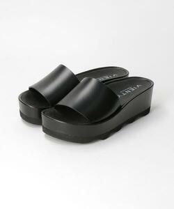*VIENTY black leather slider platform sandals 37 beautiful goods regular price 17980 *
