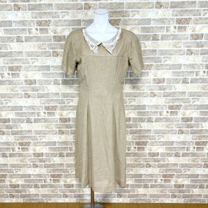 1 jpy dress OVNI One-piece beige shoulder pad color dress kyabadore presentation Event used 4316