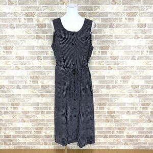 1 jpy dress long One-piece F black white polka dot color dress kyabadore presentation Event used 4364