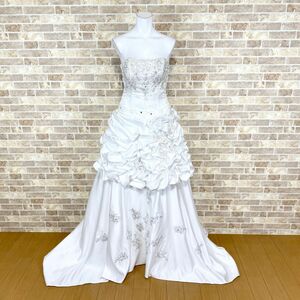 1 jpy wedding dress long train color dress white color correcting presentation formal Event used 4378