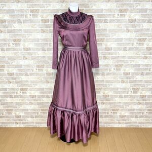 1 jpy dress LOVELY WOMAN long dress 9A3 pink purple series lustre shoulder pad color dress presentation Event used 4400