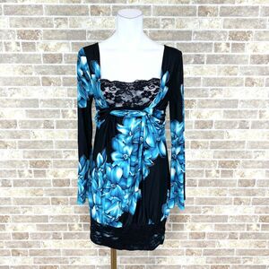 1 jpy dress BRAYERY ROSES One-piece black blue pattern color dress kyabadore presentation Event used 4765