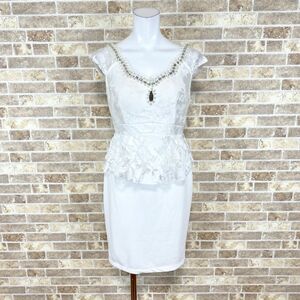 1 jpy dress BayBClub Mini dress L white lustre color dress kyabadore presentation Event used 4780