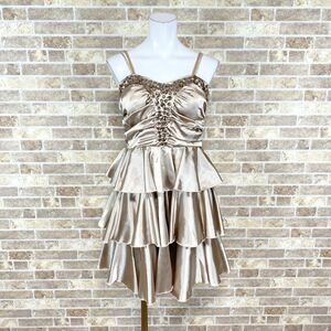 1 jpy dress ICHIOKU Mini dress beige Gold lustre color dress kyabadore presentation Event used 4859