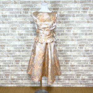 1 jpy dress One-piece gold group pattern lustre large ribbon . product? color dress kyabadore presentation Event used 5079