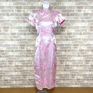 1 jpy China dress flower rainbow plum long One-piece M pink series color dress kyabadore presentation formal used 5218