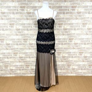 1 jpy dress ICHIOKU long dress black race middle cloth Gold party dress color dress kyabadore Event used 5272