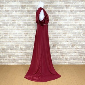 1円 ドレス Dress de Raffinee 舞台衣装ロングドレス 4XL 大きなサイズ 赤系光沢 カラードレス 発表会 イベント 中古４４０６の画像3