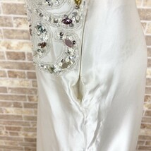 1円 ドレス Luxe Style ロングドレス S クリーム光沢 カラードレス キャバドレ 発表会 イベント　中古４６５６_画像8