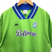 (^w^)b 日本製 Kappa カッパ 80s 90s ヴィンテージ ゲーム サッカー シャツ ウェア Bellmare ベルマーレ 平塚 半袖 グリーン XO 8789iE_画像3