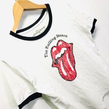 (^w^)b GU ジーユー the Rolling Stones ローリング ストーンズ デザイン リンガー T Tee シャツ チビT ロック バンド ホワイト S 8703iE_画像5