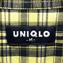 (^w^)b UNIQLO ユニクロ 80s 90s ヴィンテージ チェック柄 半袖 ショートスリーブ シャツ トップス オールド タグ イエロー M 8831iE_画像7