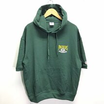 (^w^)b NFL TEAM APPAREL エヌエフエル PACKERS G GREENBAY グリーンベイ・パッカーズ 半袖 パーカー プルオーバー グリーン S 8708iE_画像1