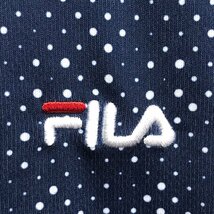 (^w^)b FILA フィラ ドット 水玉 半袖 ショート スリーブ T シャツ スポーツ ウェア 速乾性 ランニング ネイビー レディース M 8714iE_画像7