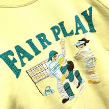 (^w^)b CROCODILE SPORTS クロコダイル スポーツ 80s 90s ヴィンテージ スウェット トレーナー プルオーバー FAIR PLAY イエロー M 8911iE_画像7