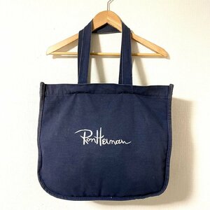 (^w^)b Ron Herman RTA BAG New York ロン ハーマン キャンバス トート ハンド バッグ 鞄 カバン ロゴ 刺繍 コンパクト ネイビー B0480AE