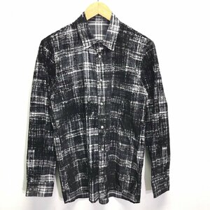 (^w^)b made in Japan Abahouse Inter National ABAHOUSE 5351 HOMMES DIRECTOR'S long sleeve check pattern gran ji shirt black 46 8737iE