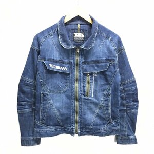 (^w^)b 寅壱 トライチ TATAKAU OTOKO NO TAMENO WORKWEAR TORACHI 8830 ストレッチ デニム ワーク ジャケット インディゴ L 8927iE