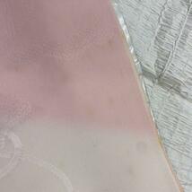 3951正絹 襦袢地 鏡柄 シミ有り ピンク系_画像4