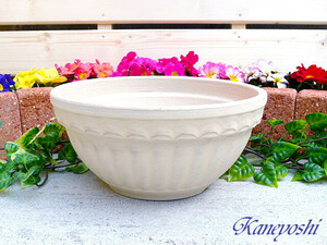 植木鉢 おしゃれ 安い 陶器 サイズ 25cm ラインボウル縦 8号 室内 屋外 白 色 常滑焼