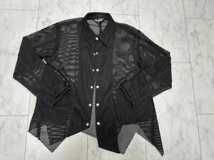 BLACKコムデギャルソン　メッシュ　コーチJKT plus junyaブラック シャツ COMME des garcons