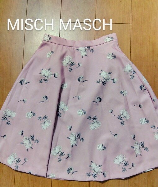 MISCH MASCH　花柄　膝丈スカート フレアスカート　Sサイズ　 ピンク