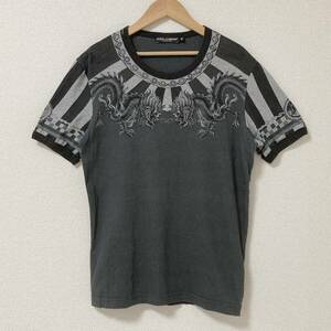 DOLCE&GABBANA イタリア製 龍 半袖 トリム Tシャツ メンズ 48サイズ ドルチェ&ガッバーナ ドルガバ D&G カットソー Tee 3090044