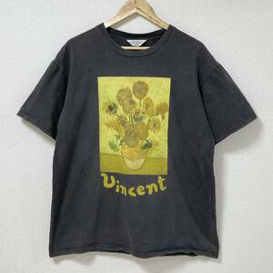 希少 UNUSED × Van Gogh Museum Tシャツ オーバーサイズ ユーズド加工 ひまわり アンユーズド ゴッホ カットソー ART Tee 3090171