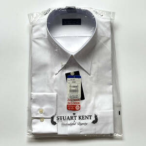 【STUART KENT*レギュラーカラースタンダードワイシャツ*形態安定加工*首回り３９ｃｍ裄丈８０ｃｍ*スーパーイージーアイロンワイシャツ】