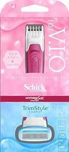 シック Schick ハイドロシルク トリムスタイル ホルダー (刃付き) VIO 女性用 カミソリ ホワイト;ピンク 2個アソー